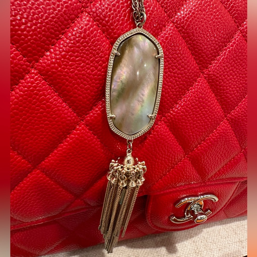 Kendra Scott Rayne necklace Rose gold and Brown mother of pearl